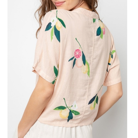 NWT Rails Tie Front Citrus Floral Top - Picture 4 of 4